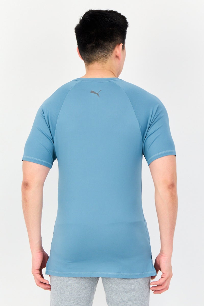 PUMA تي شيرت رياضي للرجال بأكمام قصيرة مناسب في الهواء الطلق، أزرق جريء - Image 4