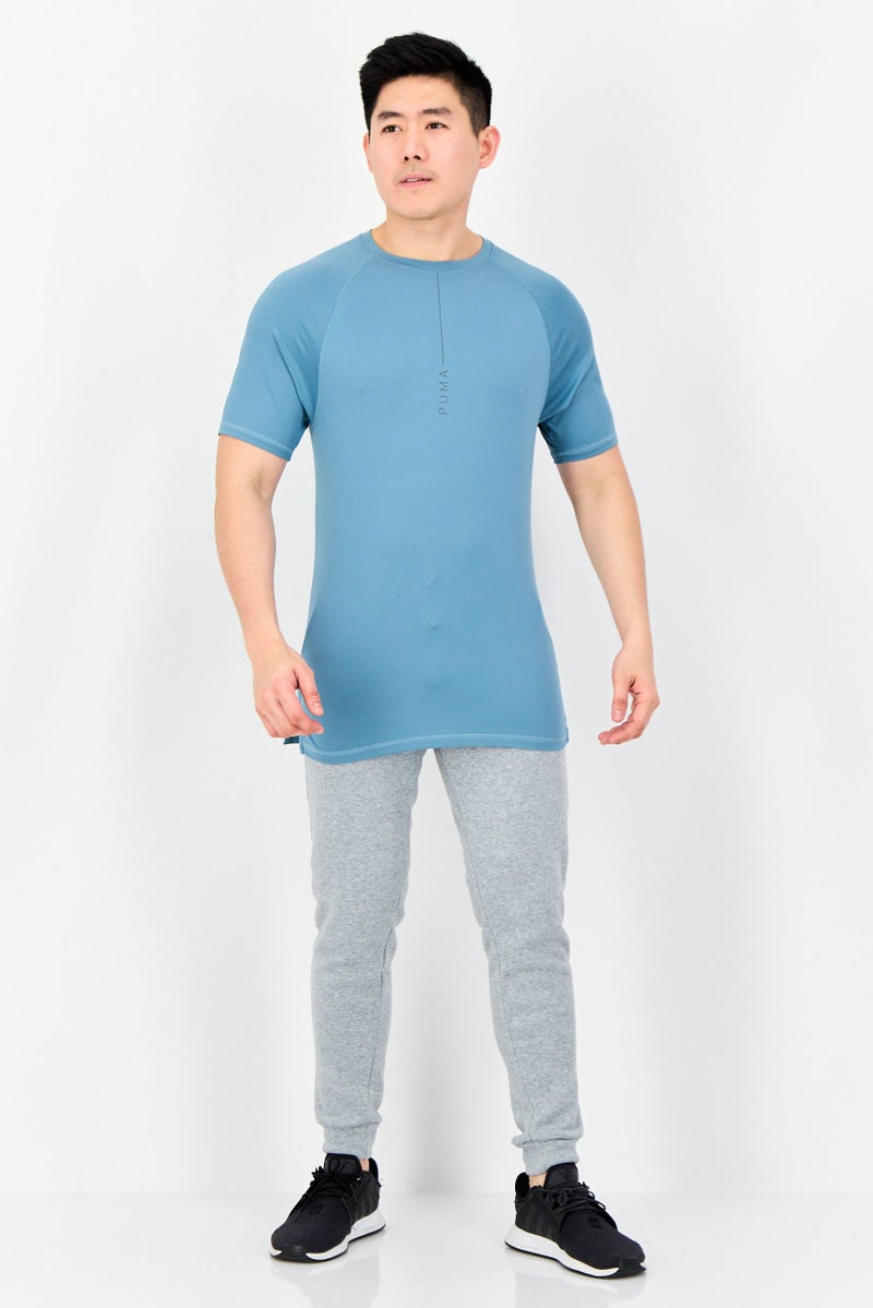 PUMA تي شيرت رياضي للرجال بأكمام قصيرة مناسب في الهواء الطلق، أزرق جريء - Image 3