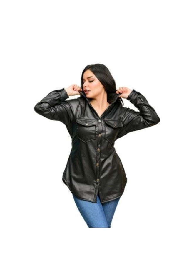 Women's blouse made of exquisite, high-quality leather, model 2025 