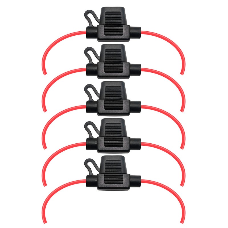 VANTRONIK Waterproof MINI Inline Fuse Holder with 18 Gauge AWG Wire 12 Inches Long Fit for Small Blade Fuse in Vehicle Automotive Car Boat Tractor 5 Pack - Image 2