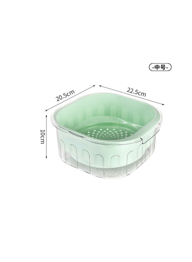 EBMINI New Plastic Double-Layer Drainage Household Vegetable Washing Basin 