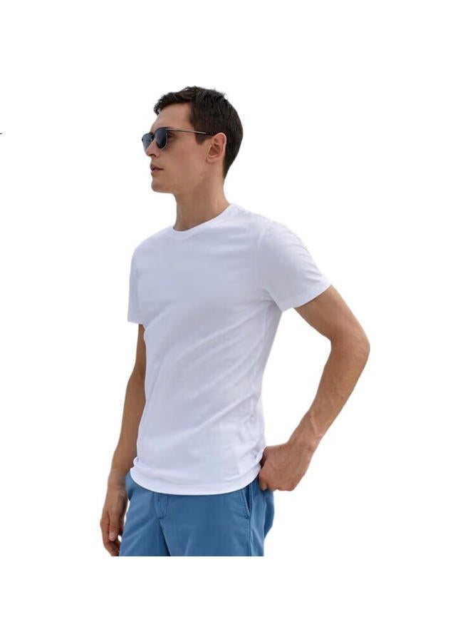 YOUNGOR Men'S T-Shirt Summer Youth Casual Short-Sleeve T-Shirt, Gspc590001Byy, White, 3Xl - Image 2