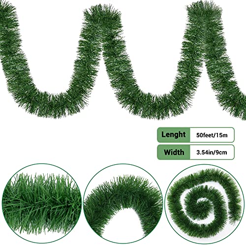 XIMISHOP 50Feet Christmas Garland for Decorations,Christmas Artificial Wine Soft Greenery Pine Garlands Decoration for Home Garden Indoor Outdoor Decorations1 - Image 2