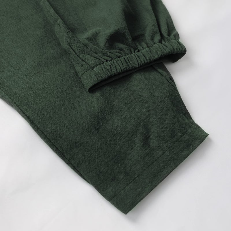 Tanming Linen Pants for Women Summer Casual High Waisted Drawstring White Beach Pant (ArmyGreen, S) - Image 5