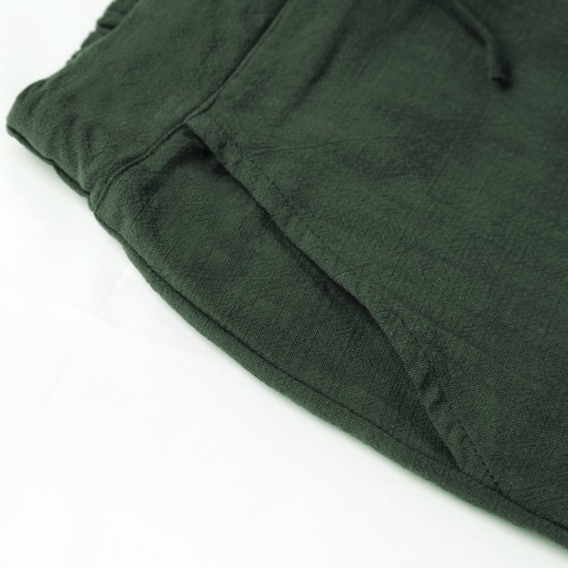 Tanming Linen Pants for Women Summer Casual High Waisted Drawstring White Beach Pant (ArmyGreen, S) - Image 4