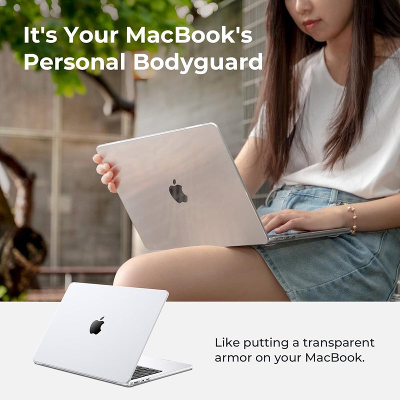 Case Compatible for New MacBook Air 15 inch M5 A3448 M4 A3241 M3 A3114 M2 A2941 with Liquid Retina Display&Touch ID,2026 2025-2023 Release,Plastic Hard Shell Cover,Smooth Shiny,Crystal Clear - Image 5