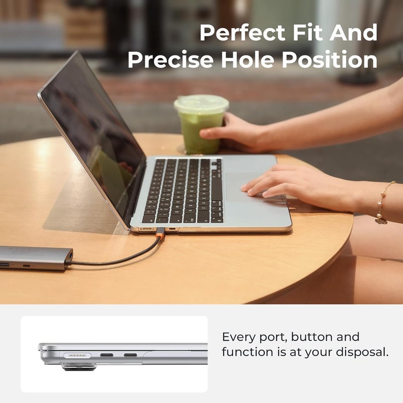 Case Compatible for New MacBook Air 15 inch M5 A3448 M4 A3241 M3 A3114 M2 A2941 with Liquid Retina Display&Touch ID,2026 2025-2023 Release,Plastic Hard Shell Cover,Smooth Shiny,Crystal Clear - Image 4