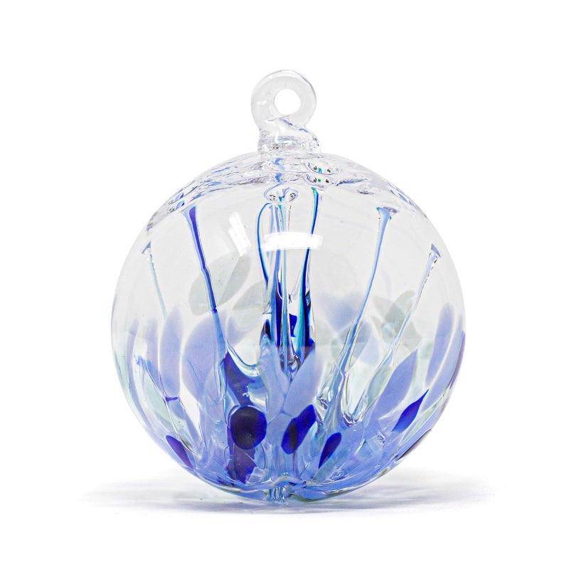 Luke Adams Glass Luke Adams Glass  4 Large Glass Tree of Life  Handmade Ornament  Hanging Garden Gazing Ball  Indoor Outdoor Home Dcor  Blue 