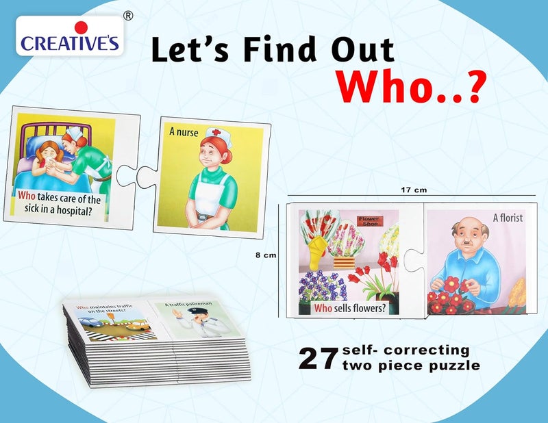 Creatives Let's Find Out-Who | WH Question Series | Self-Correcting Match Ups Game | Who is The Part of What, When, Where, Why, How Series | Learning Educational Puzzles | Game for Ages 4 & Up - Image 3