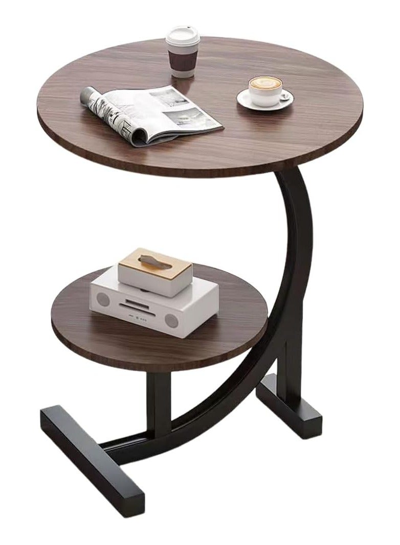 DubaiGallery C Shape Wooden Side Table, Study Bedroom Bedside Tables Easy to Clean Decoration Small Coffee Table Multifunction Dining Table - Image 2