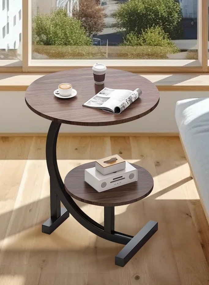 DubaiGallery C Shape Wooden Side Table, Study Bedroom Bedside Tables Easy to Clean Decoration Small Coffee Table Multifunction Dining Table - Image 3