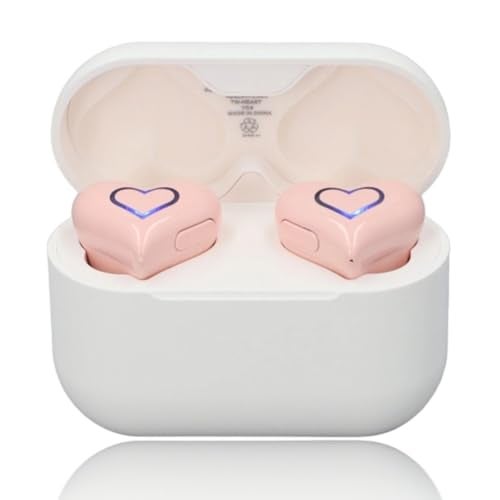 Yoidesu Upgraded Heart Shaped Earbuds with Light, Earbuds Stylish Luminous with Charging Case, Noise Cancelling HiFi Stereo Sound BT5.3 Earphones, Gifts for Girls Friends - Image 1