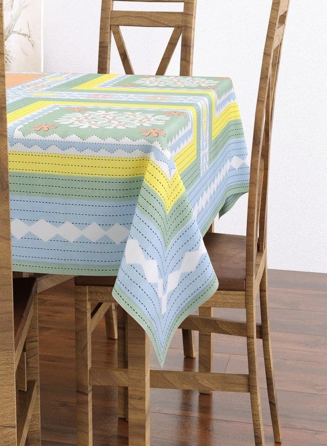 Texstylers Pure Cotton 6 Seater Dining Table Cloth - Rectangular Shape | 60x90 Inches | Washable & Durable Table Cover for Daily Use | Elegant & Soft Fabric, Pack of 1, Multi_08 - Image 1