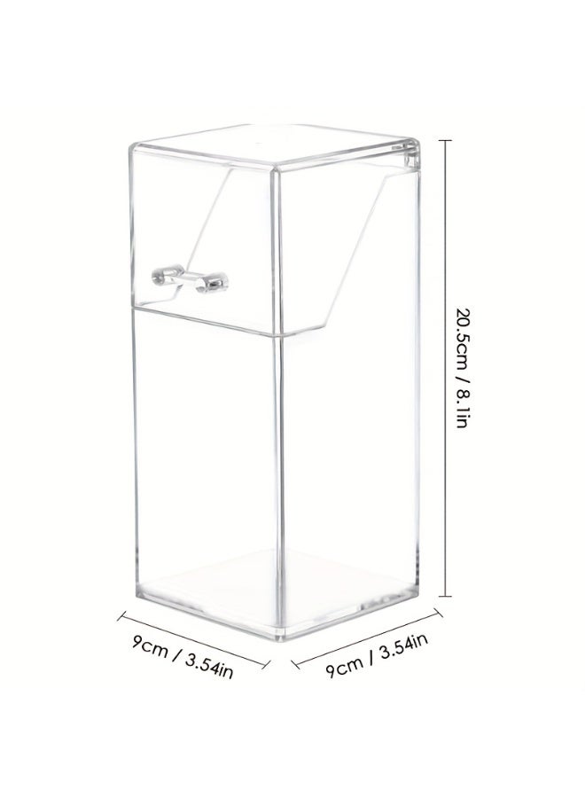 صندوق تخزين شفاف مكون من قطعة واحدة، صندوق تخزين قناع، حامل متعدد الوظائف مقاوم للغبار مع غطاء - Image 4