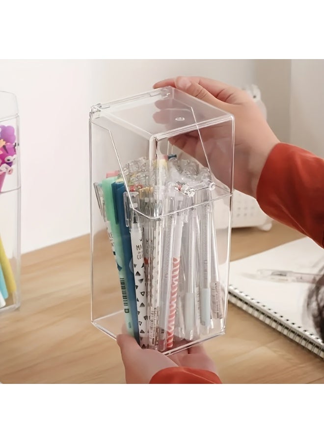 صندوق تخزين شفاف مكون من قطعة واحدة، صندوق تخزين قناع، حامل متعدد الوظائف مقاوم للغبار مع غطاء - Image 3