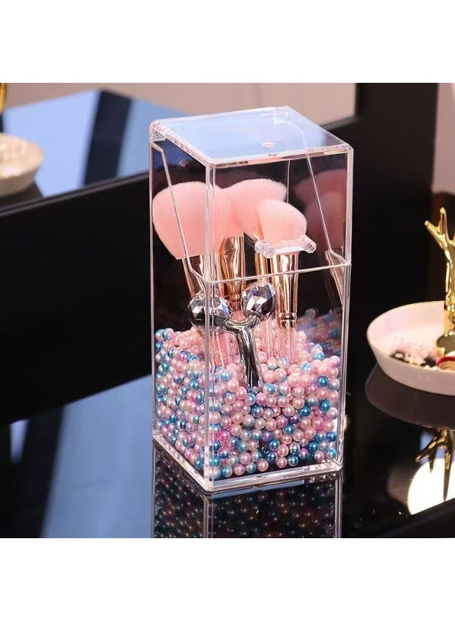 صندوق تخزين شفاف مكون من قطعة واحدة، صندوق تخزين قناع، حامل متعدد الوظائف مقاوم للغبار مع غطاء - Image 5