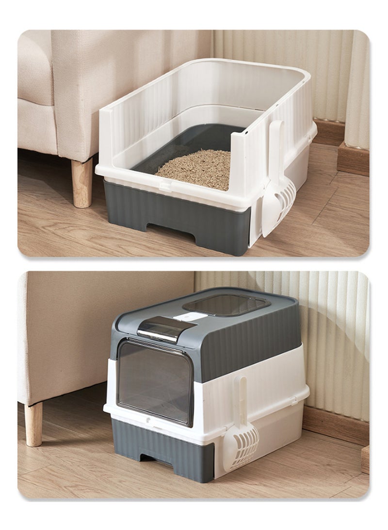 Destinydeal صندوق فضلات قطط مغلق قابل للطي مع مجرفة - Image 5