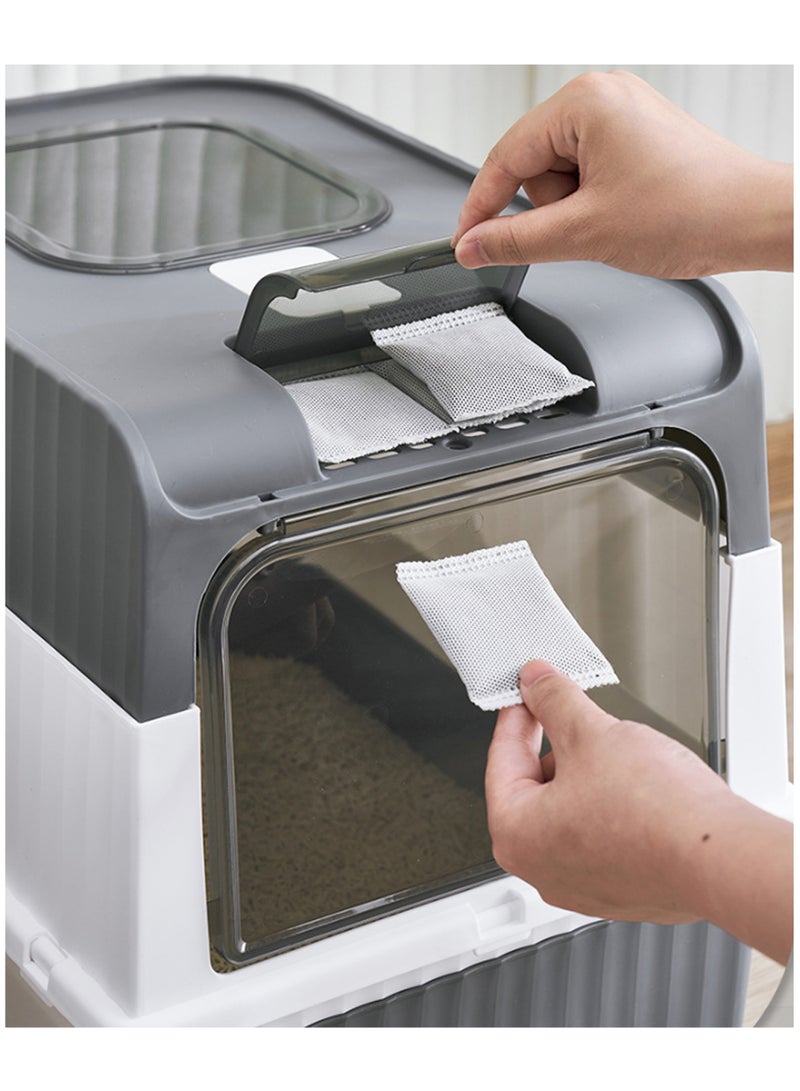 Destinydeal صندوق فضلات قطط مغلق قابل للطي مع مجرفة - Image 2