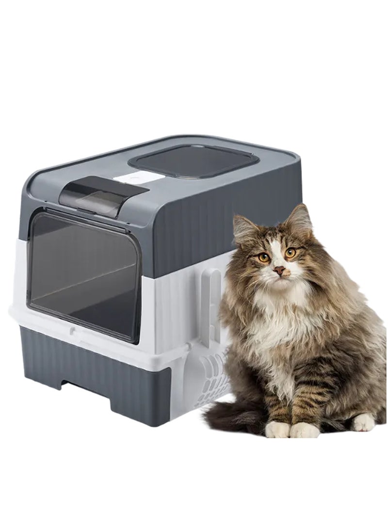 Destinydeal صندوق فضلات قطط مغلق قابل للطي مع مجرفة - Image 1