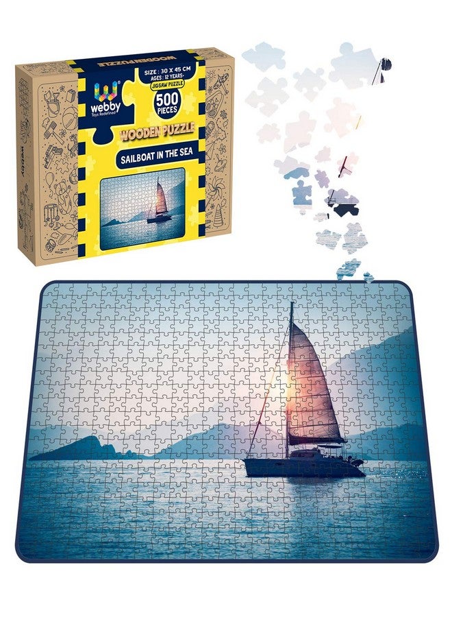 Webby Sailboat in The Sea Wooden Jigsaw Puzzle, 500 Pieces - Kids - Image 2