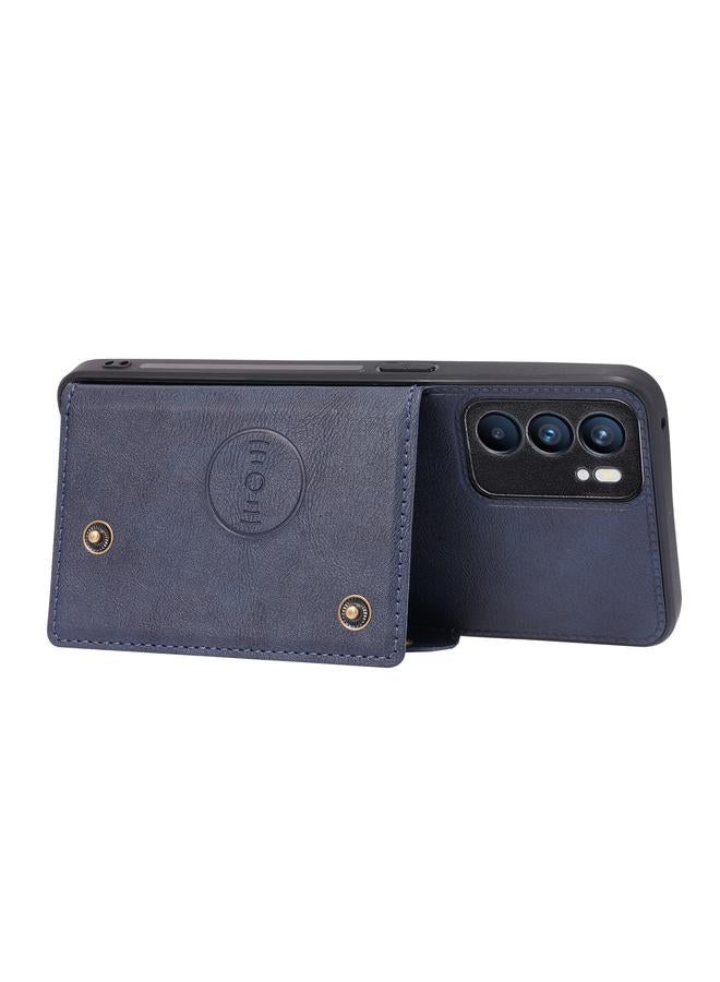 S-TOP Case For OPPO Reno6 Double Buckle PU + TPU Shockproof Magnetic Protective Case with Card Slot & Holder - Image 4