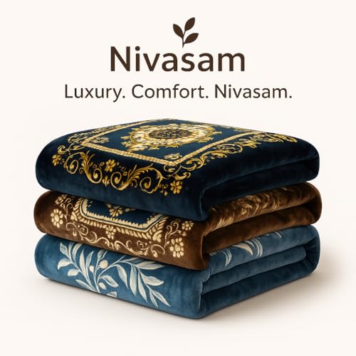 Nivasam Super Soft Semi Cloudy Mink Blanket Double Bed Ultra-Plush Heavy 2.2 kg Winter Blanket | Warm, Cozy & Durable Machine Washable Luxury Blanket for All Seasons (Forest Leaf) - Image 5