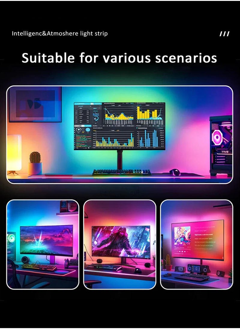 EzzySo - Monitor LED Light Strip Led Backlight 24 Inch Led Strip Lights Sync with Screen Color or Music RGB Computer Light Bar Behind Monitor Supports PC or Mac - Image 1