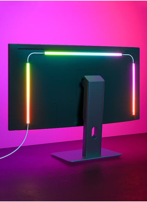 Monitor LED Light Strip Led Backlight 24 Inch Led Strip Lights Sync with Screen Color or Music RGB Computer Light Bar Behind Monitor Supports PC or Mac