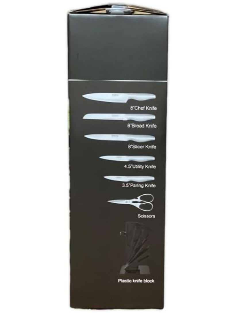 دانم مجموعة سكاكين المطبخ 7 قطع منظم أدوات المائدة من الفولاذ المقاوم للصدأ عالي الكربون المتين - Image 2