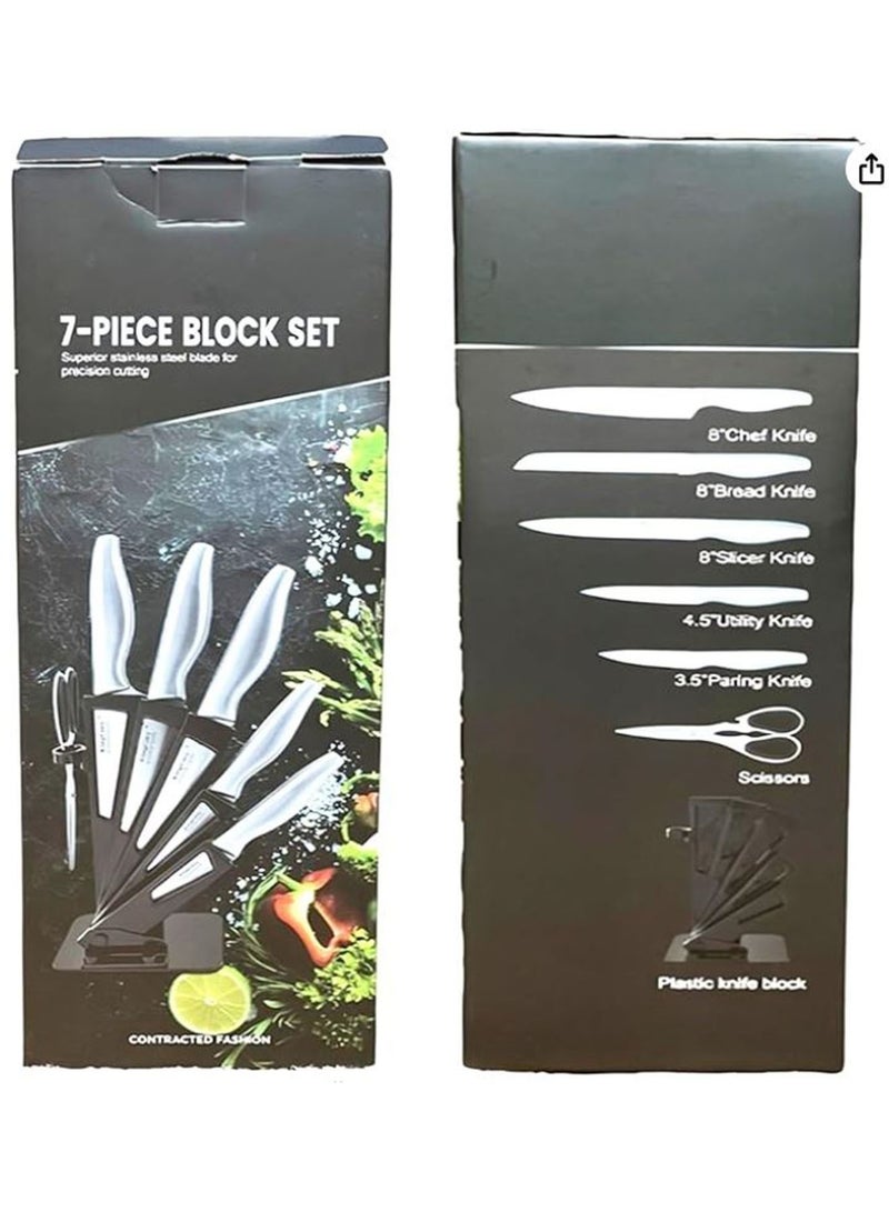 دانم مجموعة سكاكين المطبخ 7 قطع منظم أدوات المائدة من الفولاذ المقاوم للصدأ عالي الكربون المتين - Image 3