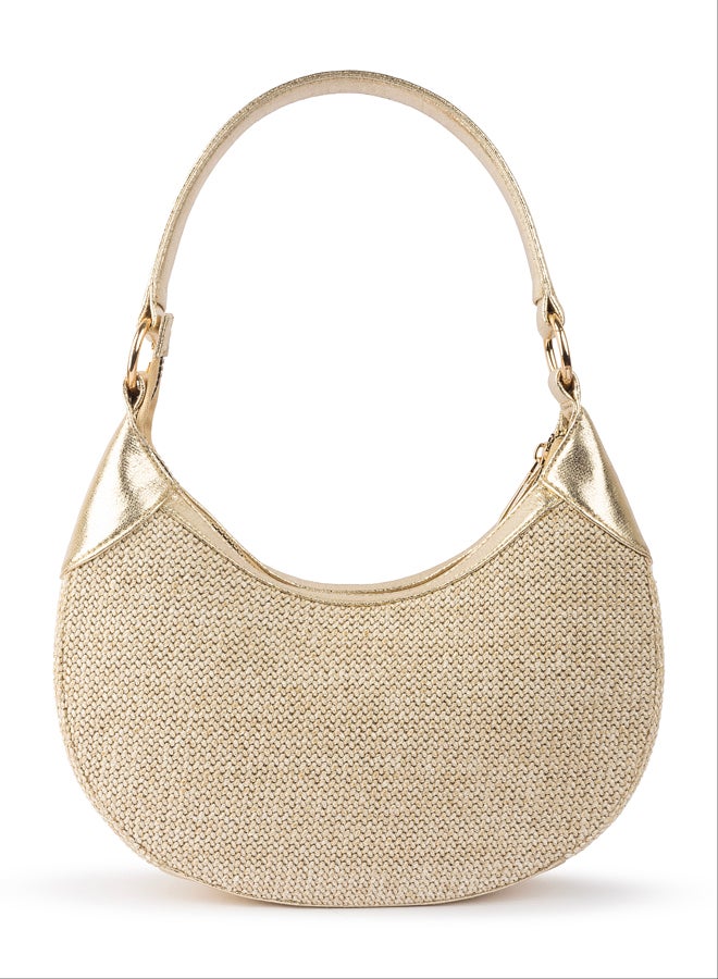 BOU Burlap Crescent Bag - Image 1