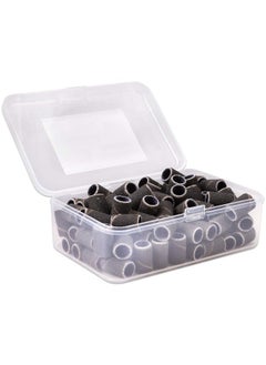 Pana 100 Pieces Nail Sanding Bands Professional Nail Manicure Great Fit For Nail Drill Bits For Acrylic Nails (150 Grit, Black)  - Image 1