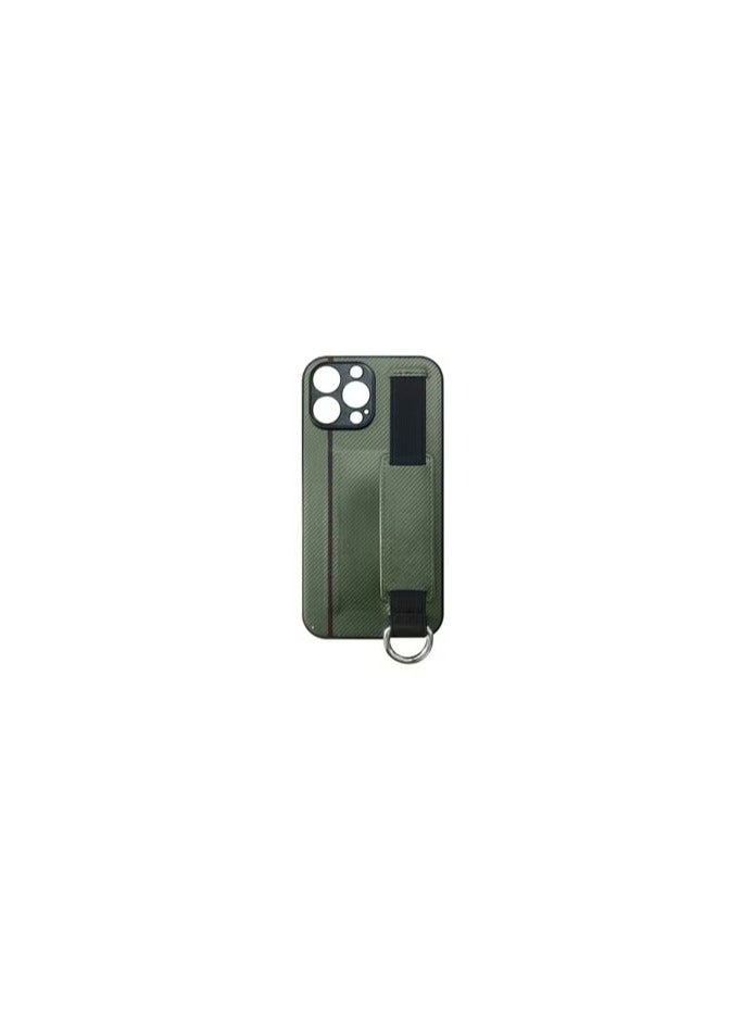 CATANES iPhone 13 Pro Case Cover with Hand Strap Finger Grip Loop and Card Holder Slot Green  - Image 2