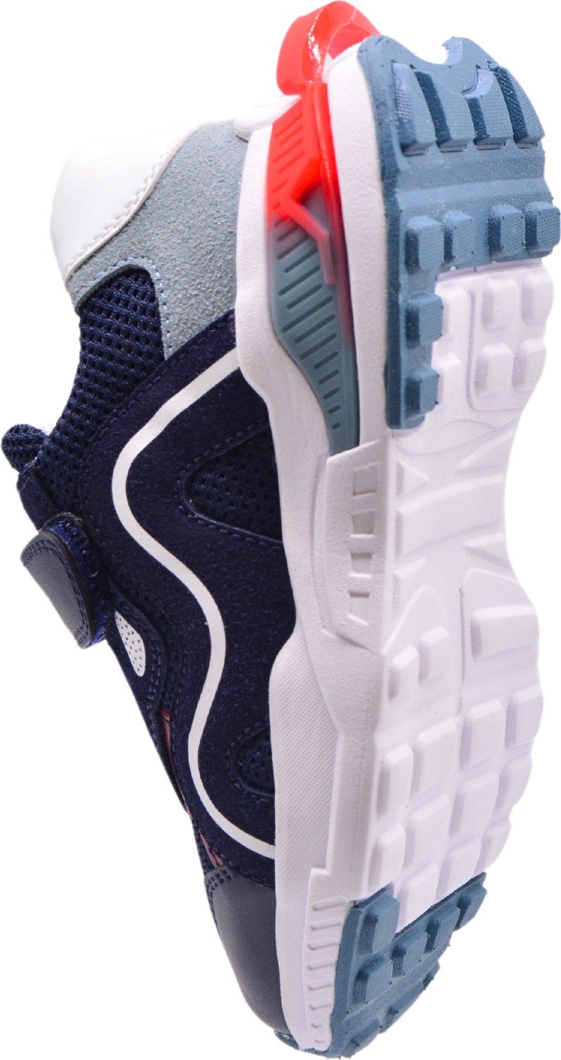 Kids A More Brice Velcro Elastic Mesh Detailed Leather Boys Sneakers Navy Blue  - Image 2