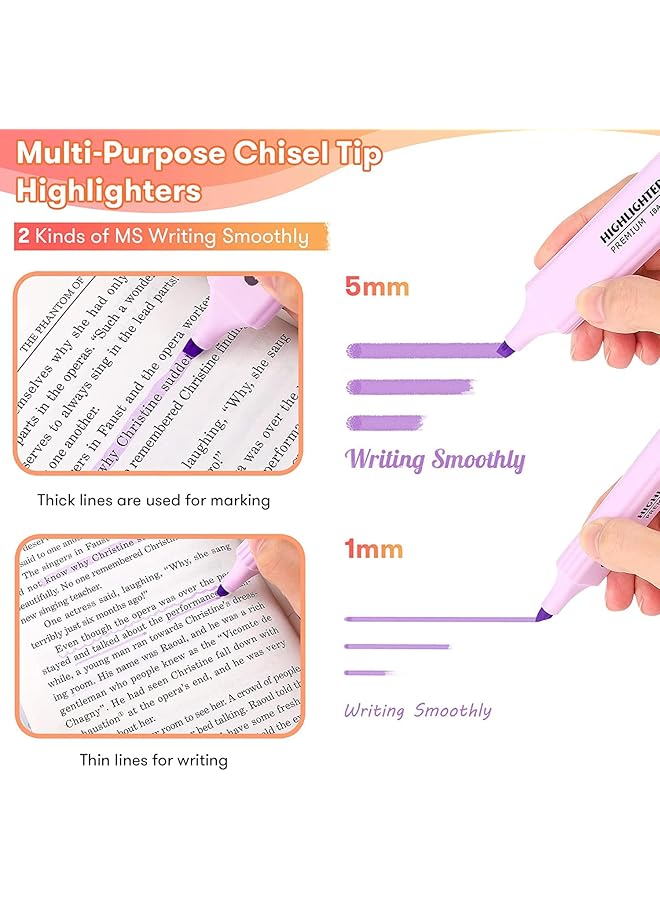 erorex Highlighters 6Colors Pastel Colors Highlighter Set Assorted Colors Highlighters Pens Chisel Tip Marker Pens For Adults Kids Students Journaling Highlighting Planner Notes Office School Supplies  - Image 3