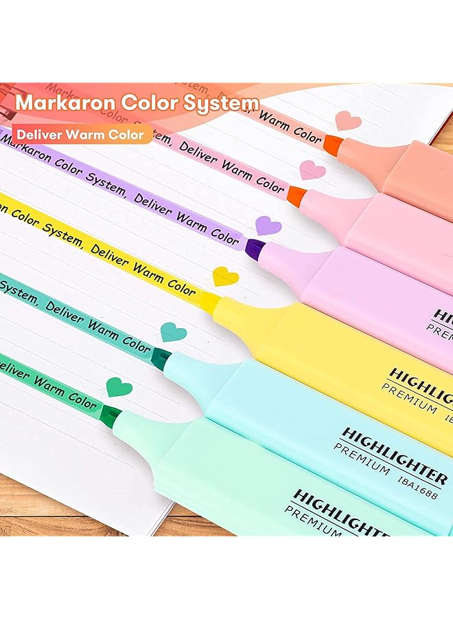 erorex Highlighters 6Colors Pastel Colors Highlighter Set Assorted Colors Highlighters Pens Chisel Tip Marker Pens For Adults Kids Students Journaling Highlighting Planner Notes Office School Supplies  - Image 2