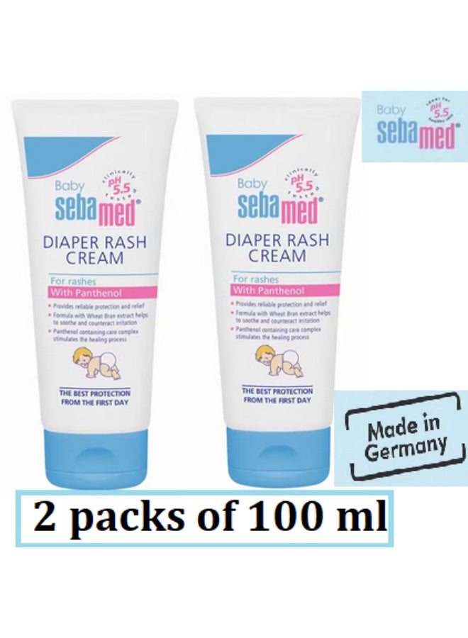 Sebamed Baby Diaper Rash Cream With Penthanol - 200ml (2 packs of 100 ml) - Image 1