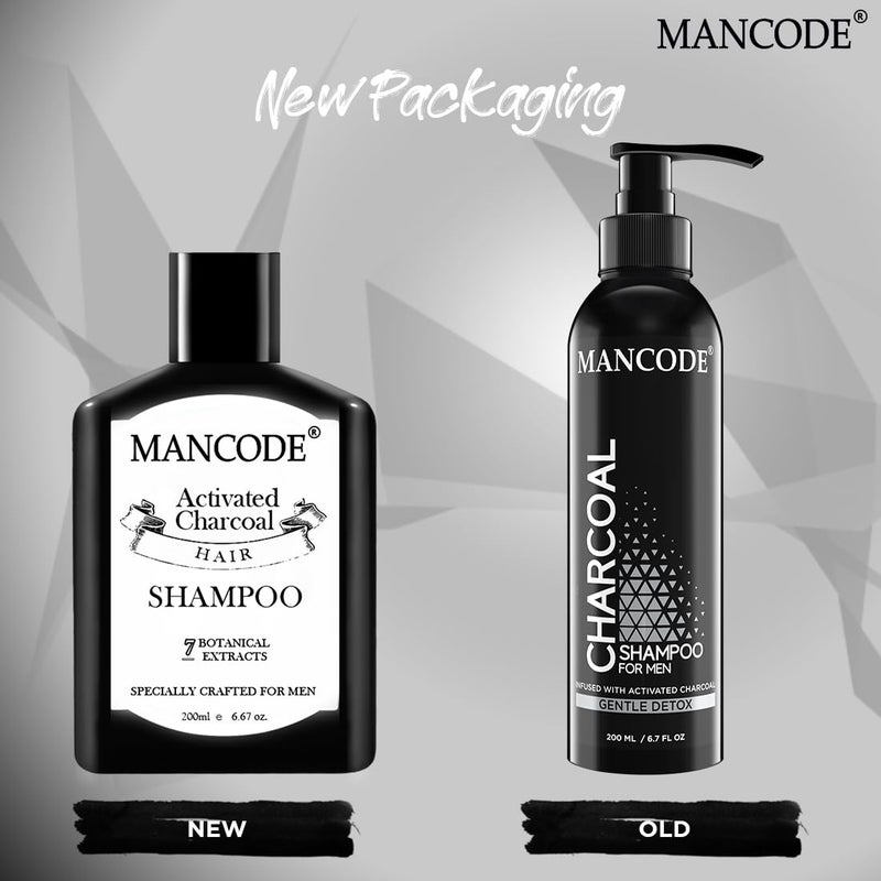 MAN CODE Mancode Charcoal Hair Shampoo For Men Infused With Activated Charcoal Helps To Deep Cleanse Soothe Scalp Repair Dry Damaged Hair 200Ml  - Image 2