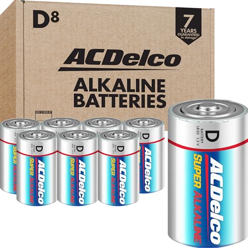 PowerMax ACDelco 8-Count D Batteries, Maximum Power Super Alkaline Battery for Home and Office, 7-Year Shelf Life, Reclosable Packaging - Image 1
