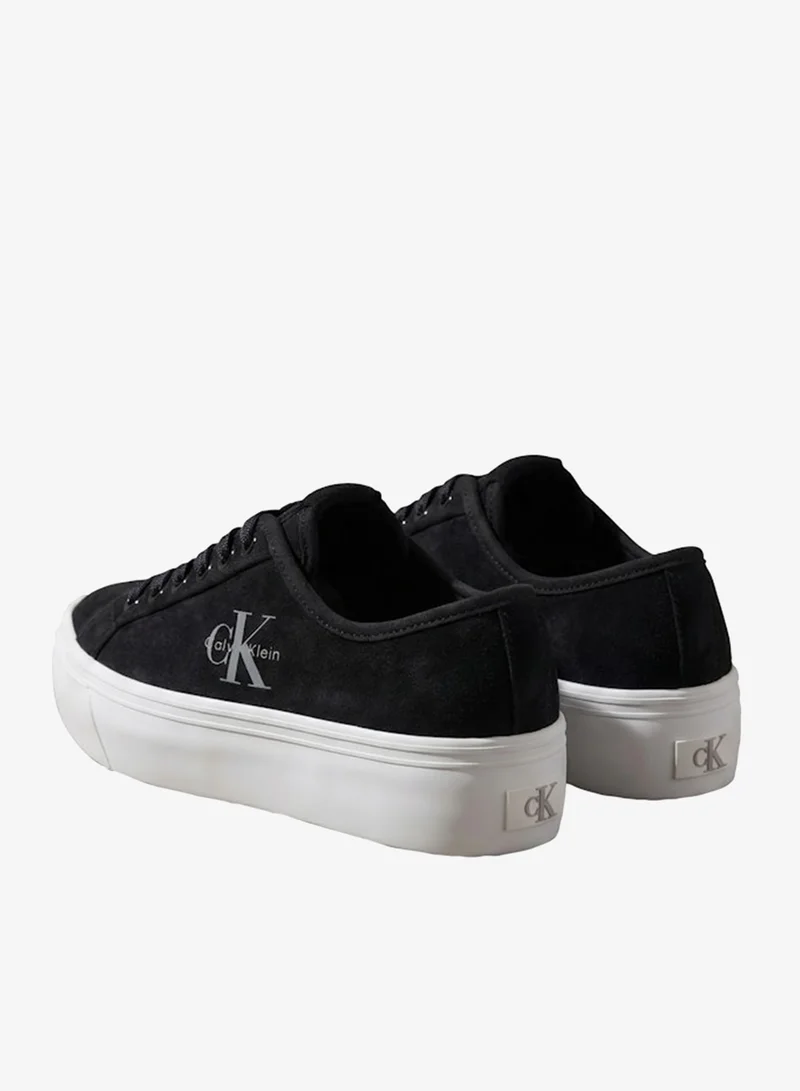 Calvin Klein Ck Black Suede Mix Vulcanised Flatform Trainers for Women | Best Price UAE