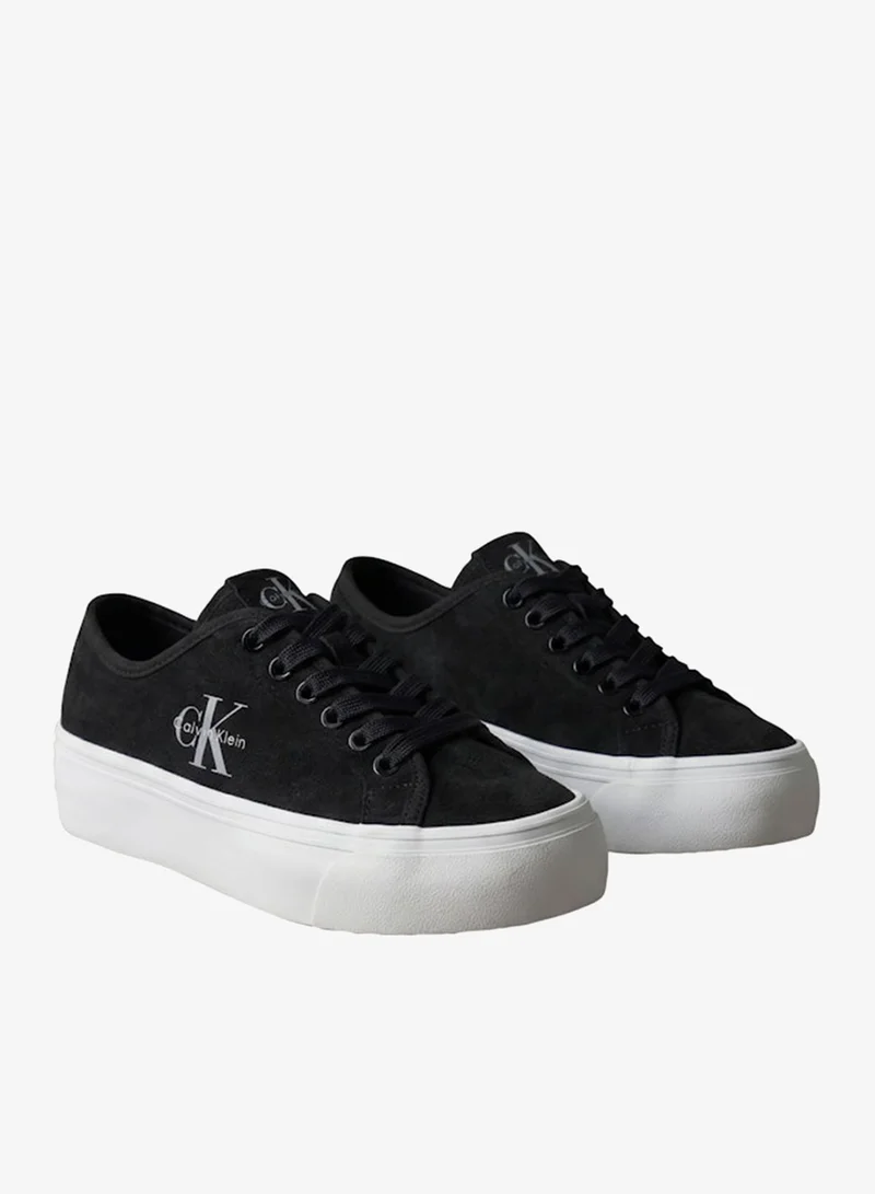Calvin Klein Ck Black Suede Mix Vulcanised Flatform Trainers for Women | Best Price UAE