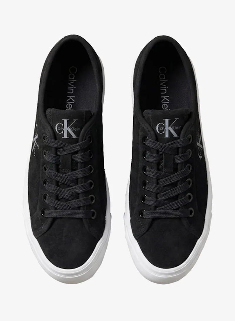 Calvin Klein Ck Black Suede Mix Vulcanised Flatform Trainers for Women | Best Price UAE