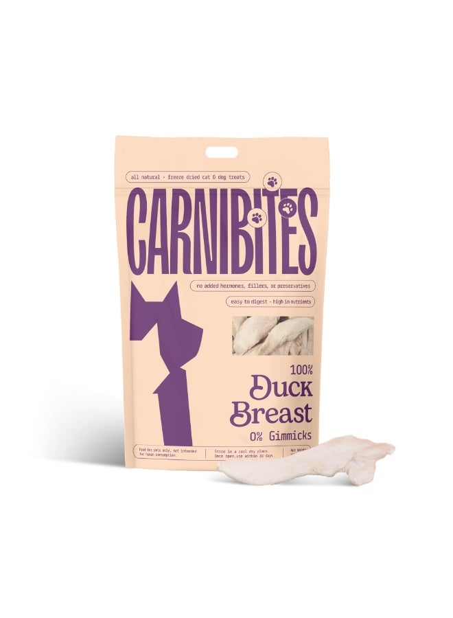 Carnibites Freeze-Dried Duck Breast – 100% Natural Single-Ingredient Snacks for Cats & Dogs – High-Protein, Grain-Free, All-Natural Pet Snacks (100g) - Image 1