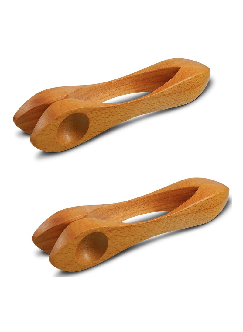 2Pcs Natural Wood Musical Spoons Folk Percussion Instrument Traditional Wooden for Party Festival Holiday - Image 1