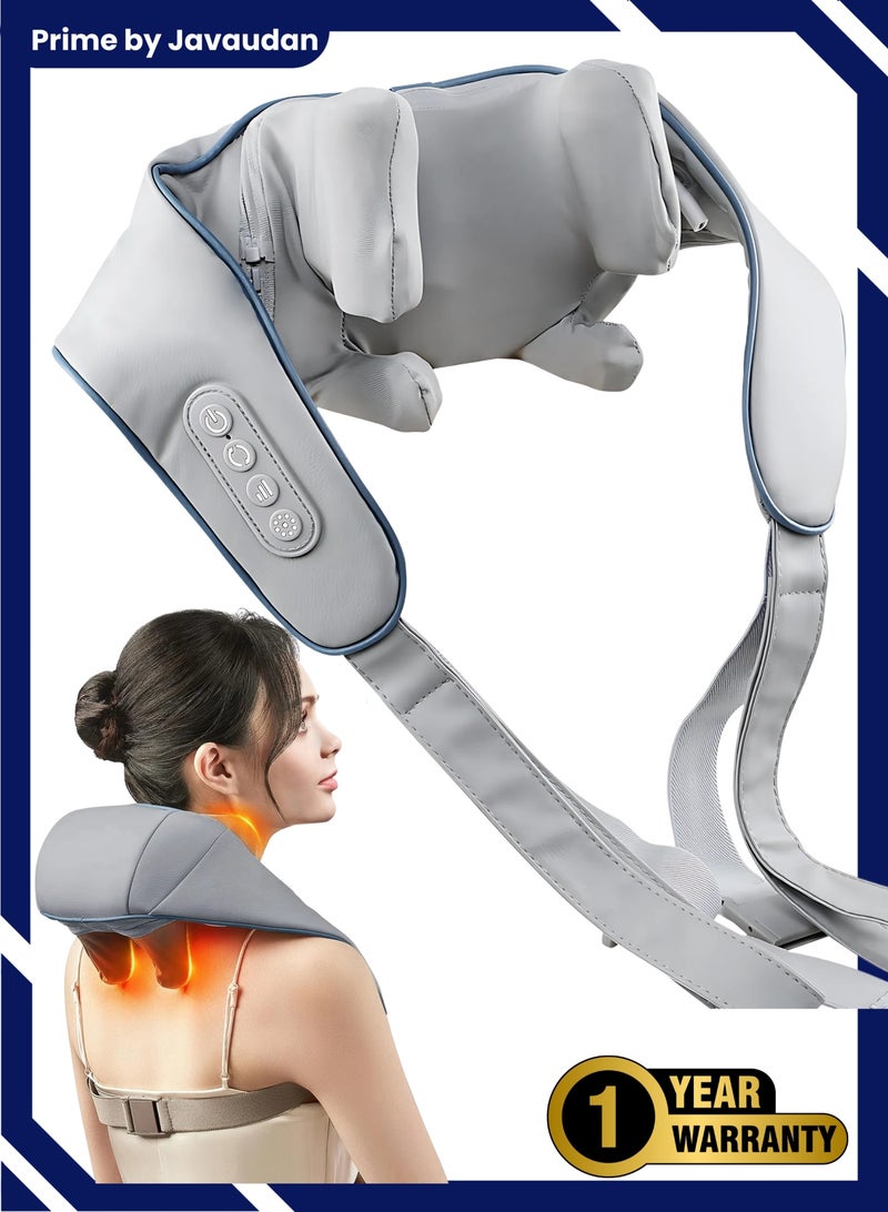 Prime by javaudan Electric Shiatsu Mini Kneading Neck Massager Shoulder And Neck Hot Compress Massager Back Foot Waist Abdominal Body Massager with Heat Vibration Deep Tissue 3D Cervical Kneading Pillow For Muscle Pain Relief - Home and Car - Image 1