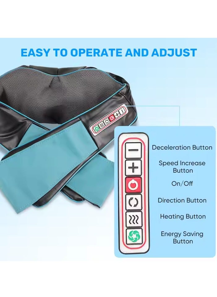 برايم بي جافاودان جهاز تدليك شياتسو كهربائي صغير للرقبة والكتف والرقبة على شكل حرف U للاستخدام المنزلي والسيارة مع ضغط ساخن على الظهر والقدم والخصر والبطن ووسادة اهتزاز حرارية لتخفيف آلام العضلات - Image 3