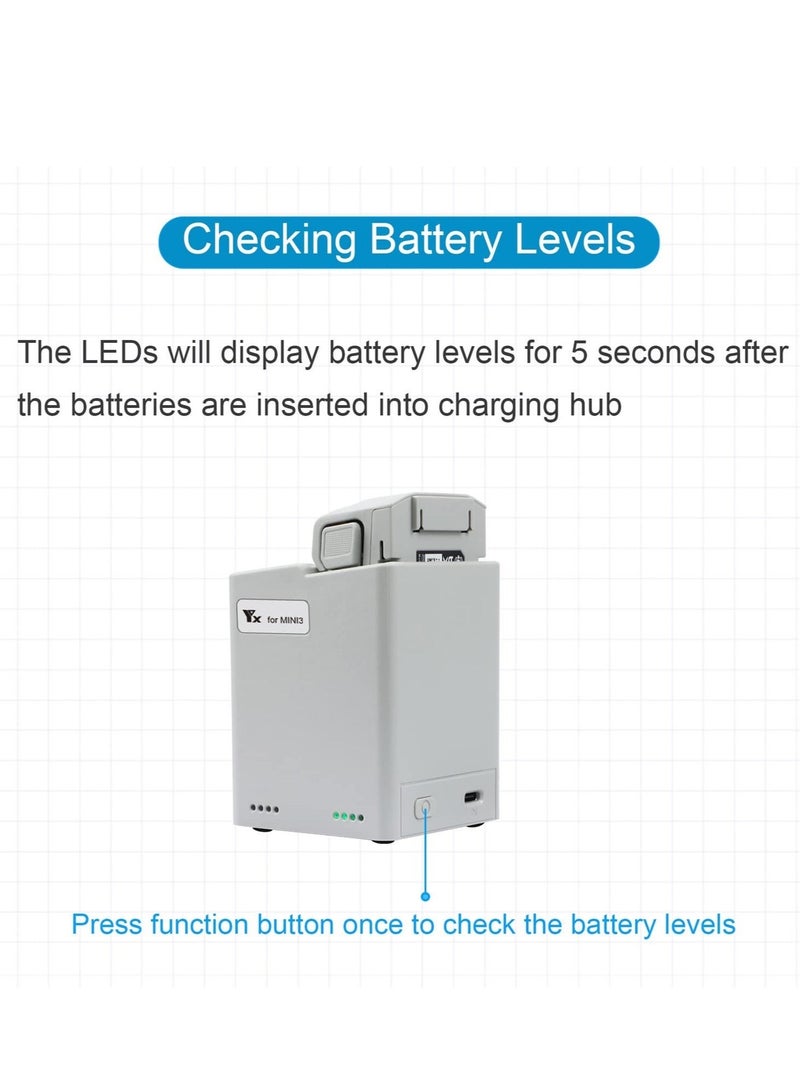 Captaintech For Mini 3 Pro Drone Battery Charger, Two-Way Quick Charging Hub for Mini 3 Pro, Portable USB Charger, Compatible with DJI Mini 3 / Mini 3 Pro RC Quadcopter, Support PD, QC3.0 Fast Charging - Image 5