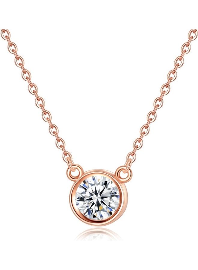 بيرفيي S925 Sterling Silver Crystal Studded Pendant Necklace - Image 1