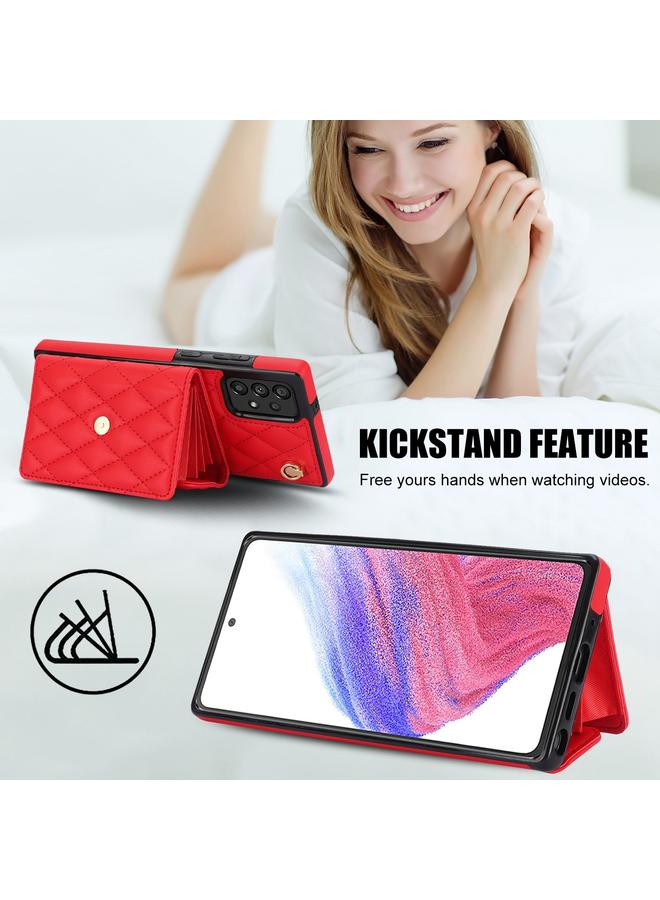 S-TOP Case For Samsung Galaxy A54 5G Crossbody Rhombic Horizontal Wallet Leather Phone Case - Image 3