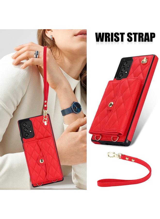 S-TOP Case For Samsung Galaxy A54 5G Crossbody Rhombic Horizontal Wallet Leather Phone Case - Image 2